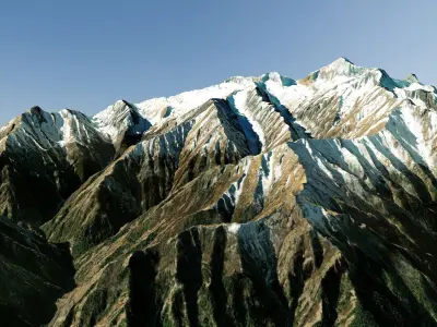 Mountain landscape Phoksundo Nepal 3D model