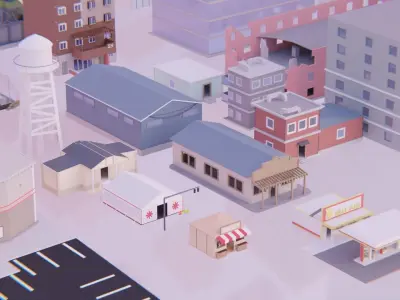 Mega Building Pack - 65 Pack Low-poly 3D model