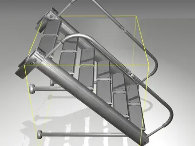 Futuristic Stairs - 17 - Basic Textures Low-poly 3D model