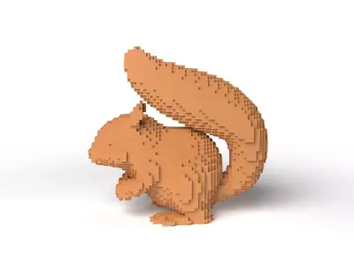 Squirrel Minecraft Voxel Low-poly 3D model