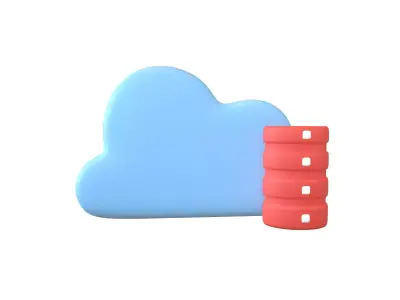 Cloud Database Icon v2 003 Low-poly 3D model