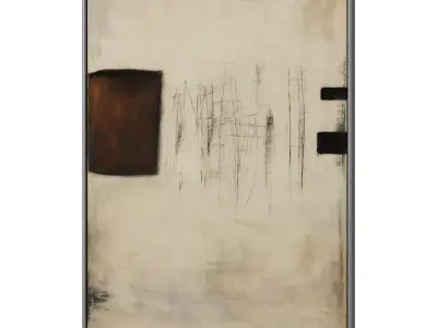Set of 3 Abstract Paintings in Frames 3D model 40