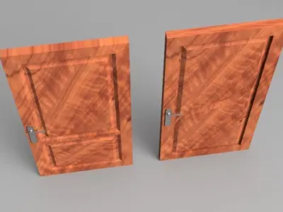 Wooden door 3 3D model
