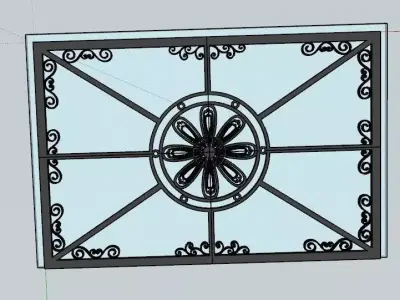 Iron Glass Roof Art Mounted Villa Facade 3D model 3D model 3D model