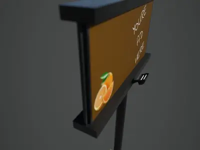 Billboard 3d model PBR sign Low-poly 3D model