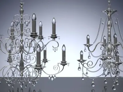 Crystal Chandelier set 3D model