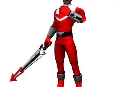 Red Force Time Ranger Low-poly 3D model