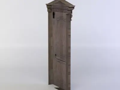 Door wooden Low-poly 3D model buy