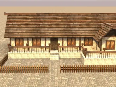 Medieval house sixteen 10 Low-poly 3D model