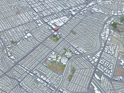 Culver City California USA Low-poly 3D model