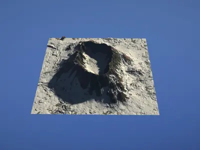 Landscape Environment Volcano Snow 46 Low-poly 3D model