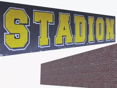 Graffiti brick wall PBR II 3D model