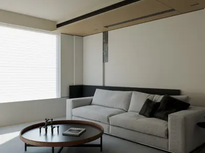 Modern living and dining room 3D model buy