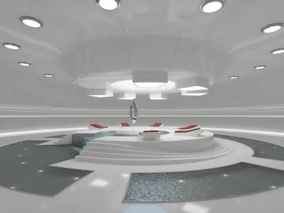 White Sci-fi Light Therapy Room 3D model