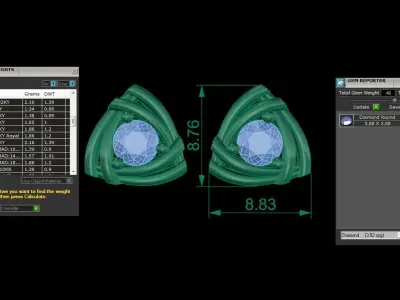 Solitaire Super Light Weight Stud Earring 3D print model