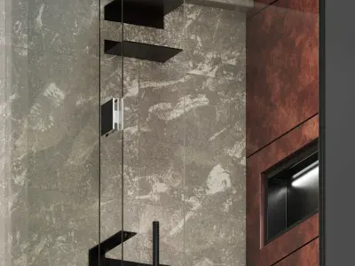 Corner Shower Cabins 09 Low-poly 3D model