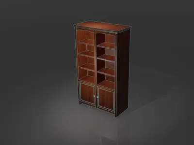Bookcase with Door Low-poly 3D model