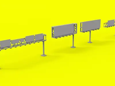 Highway Signage Low-poly 3D model