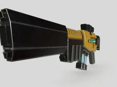 Sci-fi gun Low-poly 3D model