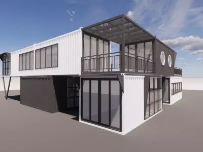 Container coffee shop-14 3D model