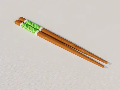 Chopsticks with Holder 3D model