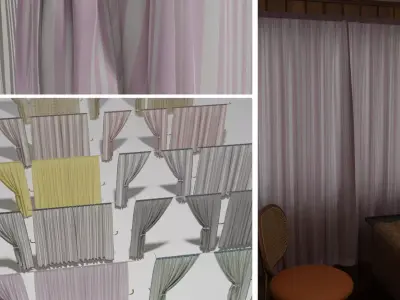 Multi-Colored Curtains Pack 3D model