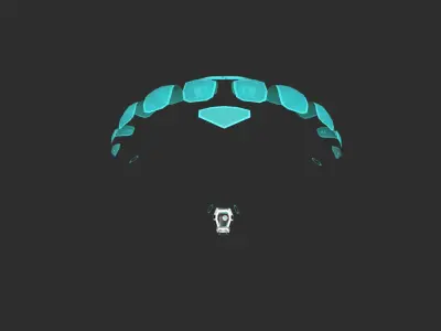 Scifi Parachute A01 Projection  - Character Accessories Design Low-poly 3D model