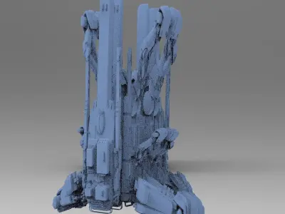 Advanced Ancient Civilization Ship architecture 4 3D model