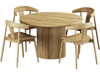 West Elm Wingate Table and Chair 3D model
