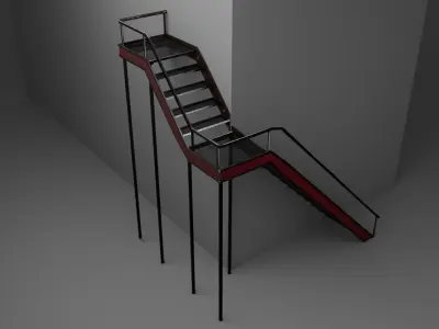 L Shape stairs 3D model