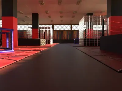 MMA Training Centre Low-poly 3D model