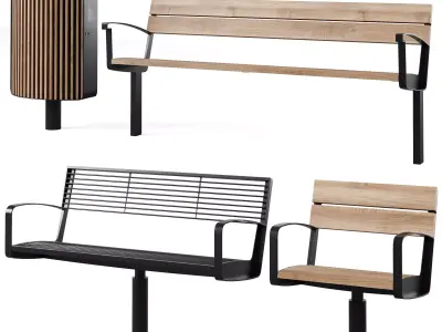 Park benches Intervera by mmcite 3D model