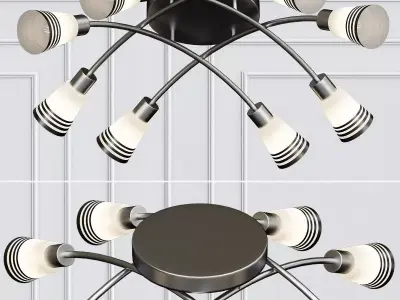 Jenna light fixture with four lamps 3D model