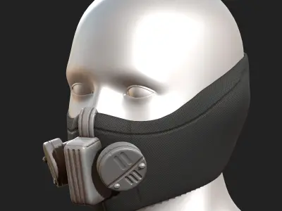 Gas mask respirator scifi futuristic PBR  Low-poly 3D model