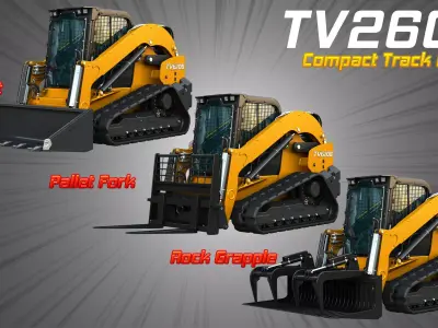 TV260B Compact Track Loader - 3 in 1 3D Model Pack