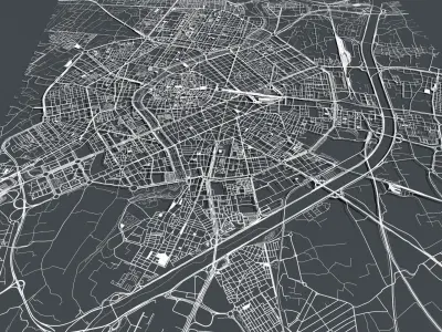 Streets and roads City Valencia Spain 3D model