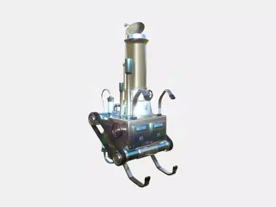 Steampunk Backpack 07 Silver - Character Design Fashion Low-poly 3D model