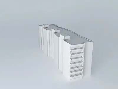 Old apartament building in Kaunas Free 3D model