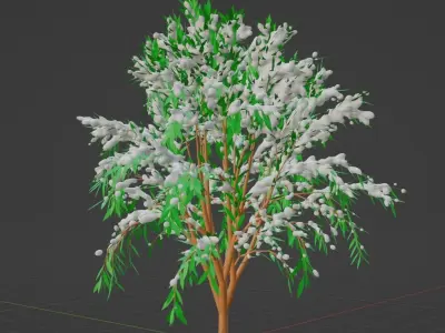 Snow covered tree 3D model