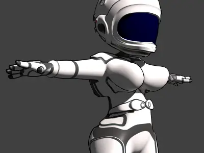  3D Chibi Astronaut - Customizable rigged Model Male or Female Low-poly 3D model