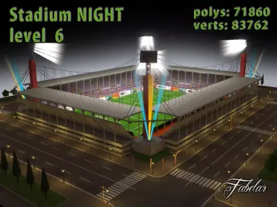 Stadium Level 6 Night Low-poly 3D model