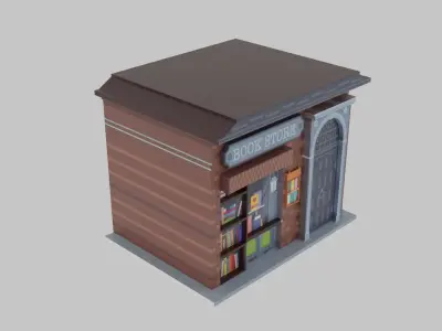 Book Store Low-poly 3D model