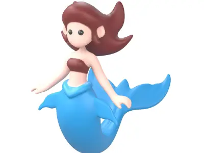 Mermaid Character v1 003 Low-poly 3D model
