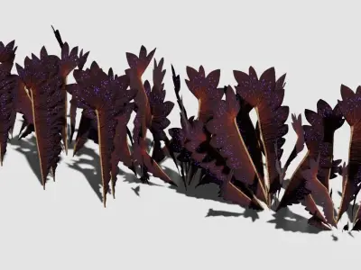 Glowing alien herbs 4 Low-poly 3D model
