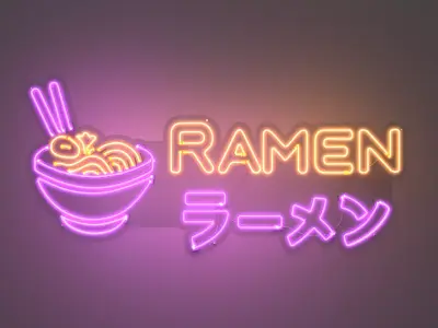 Ramen 3 - Neon Sign 3D model