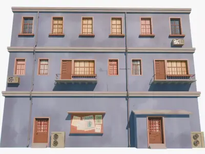 Semi-realistic Stylized House 07 Low-poly 3D model