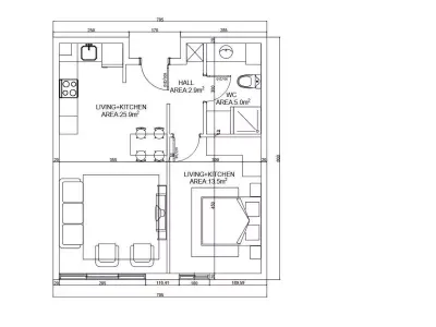 Warm Modern Apartment Interior  Blender DWG and PDF Plan Low-poly 3D model