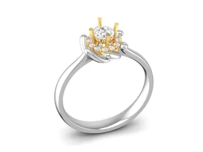 Classic Solitaire Diamond Ring for Women 70 3D print model