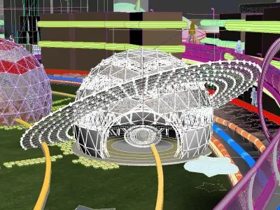 Planetary Garden at night 3D model