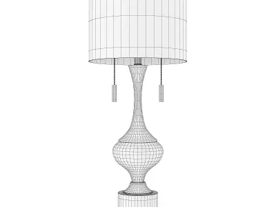 Vintage Antique Gold White Glass Table Lamp Low-poly 3D model